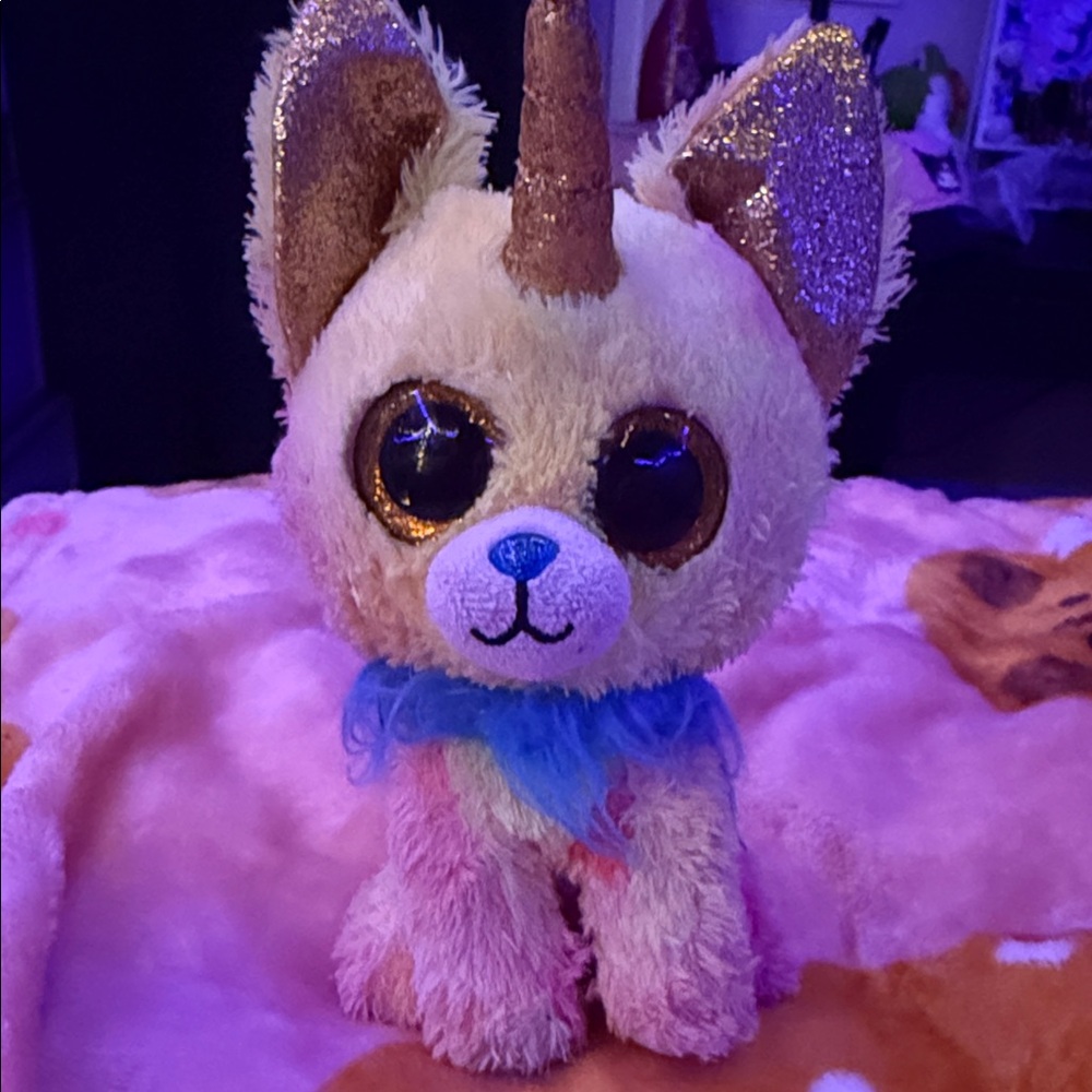 Ty Pink and Blue Plush with Glitter Accents